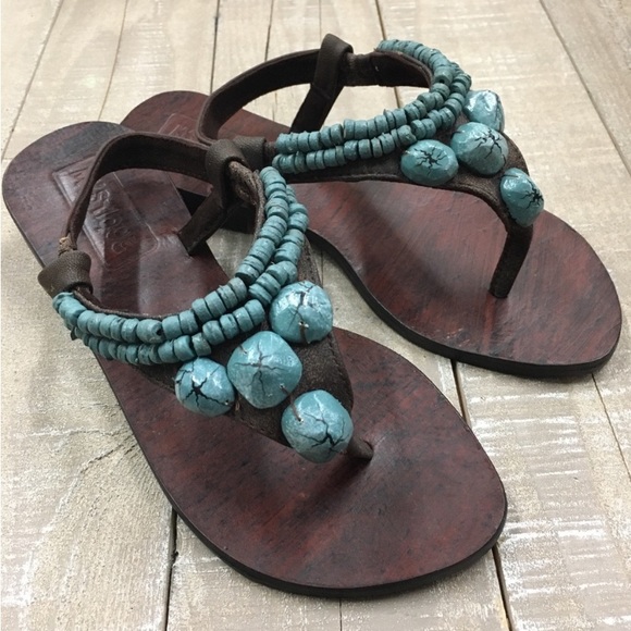 Mystique Boutique Slingback Thong Leather Sandals - Picture 2 of 6